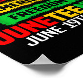Juneteenth emancipatie dag zwart 19 juni 1865 poster (Hoek)