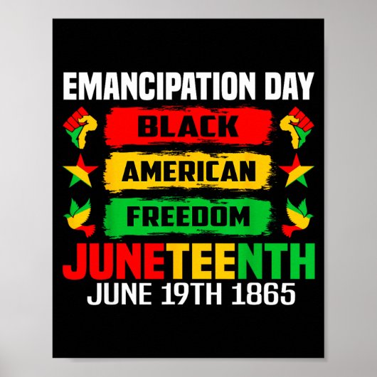 Juneteenth emancipatie dag zwart 19 juni 1865 poster (Voorkant)