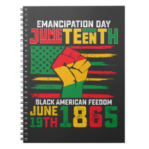 Juneteenth Emancipatie Dag Zwarte Amerikaanse Vrij Notitieboek