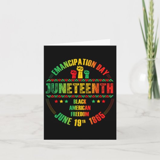 Juneteenth Emancipation Day Black 19 juni 1865 M Kaart (Voorkant)