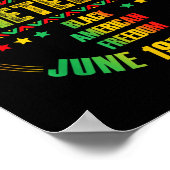 Juneteenth Emancipation Day Black 19 juni 1865 M Poster (Hoek)