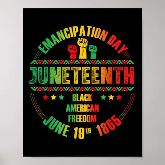Juneteenth Emancipation Day Black 19 juni 1865 M Poster (Voorkant)