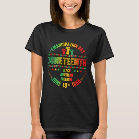 Juneteenth Emancipation Day Black 19 juni 1865 M T-shirt (Voorkant)