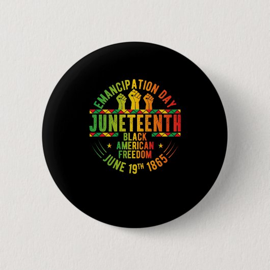 Juneteenth Emancipation Day Black History Ronde Button 5,7 Cm (Voorkant)