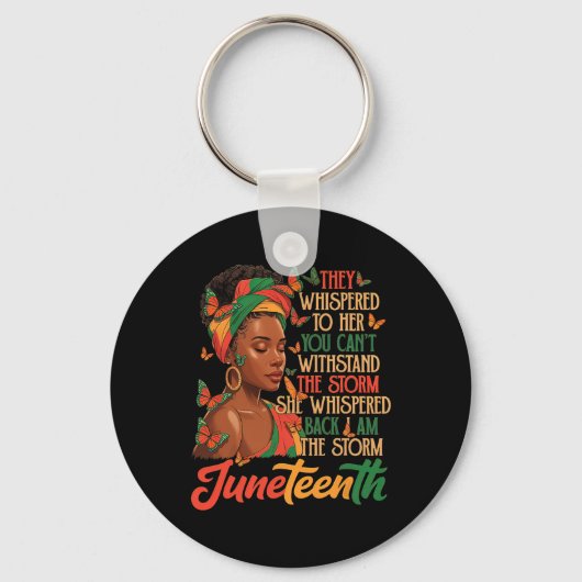 Juneteenth Empowerment van zwarte vrouwen Zwarte G Sleutelhanger (Voorkant)