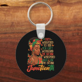 Juneteenth Empowerment van zwarte vrouwen Zwarte G Sleutelhanger (Voorkant)