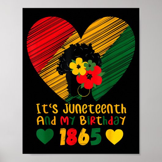 Juneteenth en verjaardag afrika amerikaans zwart 1 poster (Voorkant)