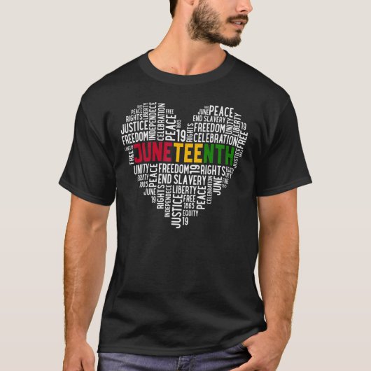 Juneteenth Facts Heart Black History-maandelijkse  T-shirt (Voorkant)