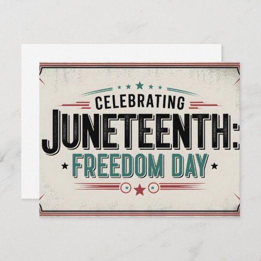  Juneteenth Feestdagenkaart (Voorkant / Achterkant)