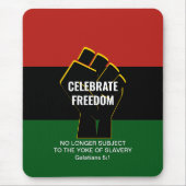 Juneteenth FIRAT VRIJHEID Aanpasbare Schriftuur Muismat (Voorkant)