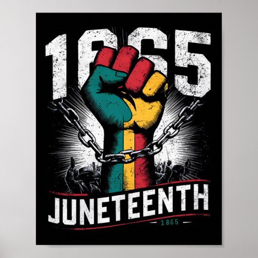 Juneteenth Fist Black Freedom 1865 Afro-Amerika Poster (Voorkant)
