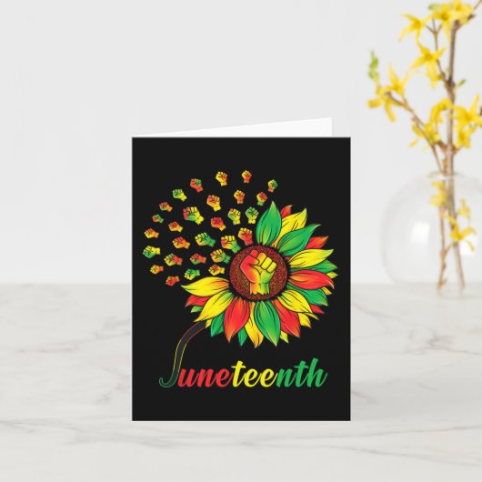 Juneteenth Fist Sunflower Black African Ameri Kaart (Gele Bloem)
