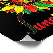 Juneteenth Fist Sunflower Black African Ameri Poster (Hoek)