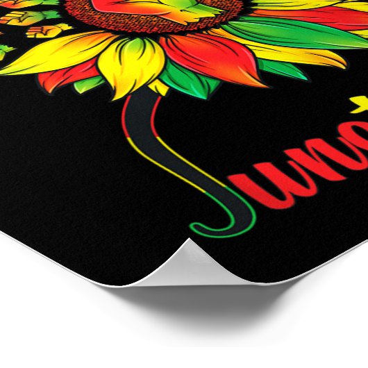 Juneteenth Fist Sunflower Black African Ameri Poster (Hoek)