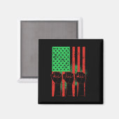 Juneteenth Fists Black Afro-Amerikaanse vlag Pride Magneet (Voorkant / Achterkant)