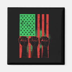 Juneteenth Fists Black Afro-Amerikaanse vlag Pride Magneet
