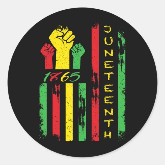 Juneteenth Flag 19 juni Ronde Sticker (Voorkant)