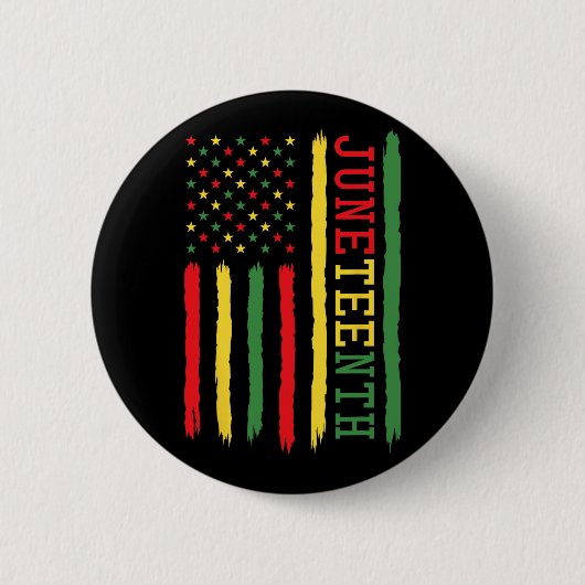 Juneteenth Flag Black Freedom 1865 1 Ronde Button 5,7 Cm (Voorkant)