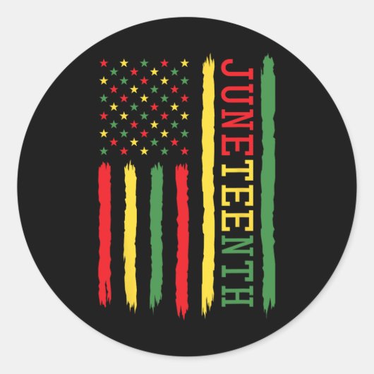 Juneteenth Flag Black Freedom 1865 1 Ronde Sticker (Voorkant)