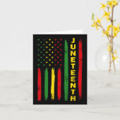 Juneteenth Flag Black Freedom 1865 Kaart (Gele Bloem)