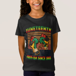 Juneteenth Flag Free-ish sinds 1865 Zwarte Geschie T-shirt