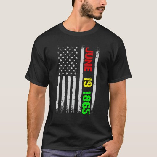 Juneteenth Flag June 19 1865 Black History Junetee T-shirt (Voorkant)