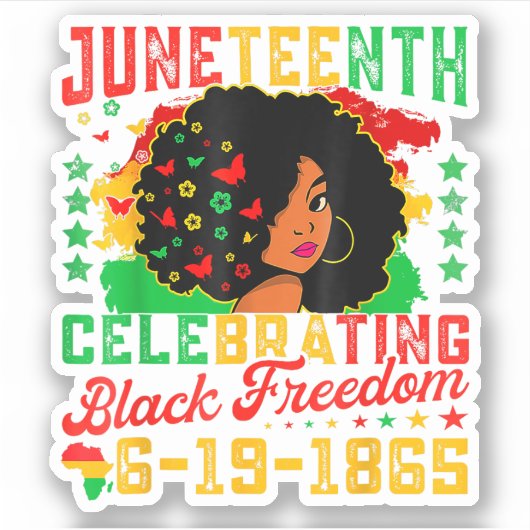 Juneteenth Flag Viering Black Freedom Juneteen Sticker (Voorkant)