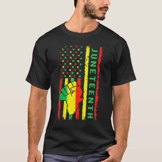 Juneteenth Free Ish Sinds 1865 African Map Black H T-shirt (Voorkant)