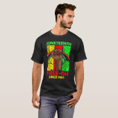 Juneteenth Free-ish Sinds 1865 Black Fist Pan Afri T-shirt (Voorkant volledig)