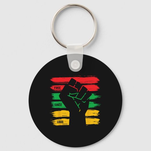 Juneteenth Free Since 1865 Black History Freedom F Sleutelhanger (Voorkant)