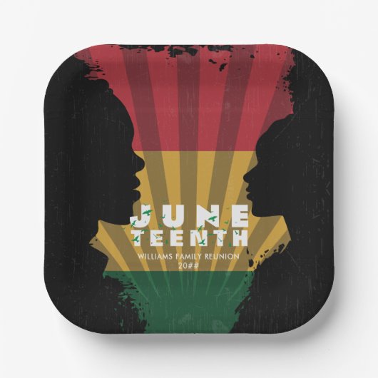 Juneteenth Freedom 1865 Zwart Geschiedenis Viering Papieren Bordje (Voorkant)