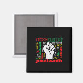 Juneteenth Freedom - 19 juni 1865 Afrikaanse Afro Magneet (Voorkant / Achterkant)