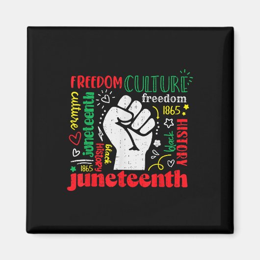 Juneteenth Freedom - 19 juni 1865 Afrikaanse Afro Magneet (Voorkant)