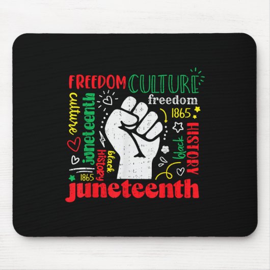 Juneteenth Freedom - 19 juni 1865 Afrikaanse Afro  Muismat (Voorkant)