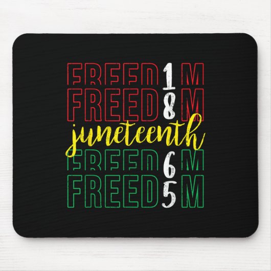 Juneteenth Freedom - 19 juni 1865 Afrikaanse Afro Muismat (Voorkant)