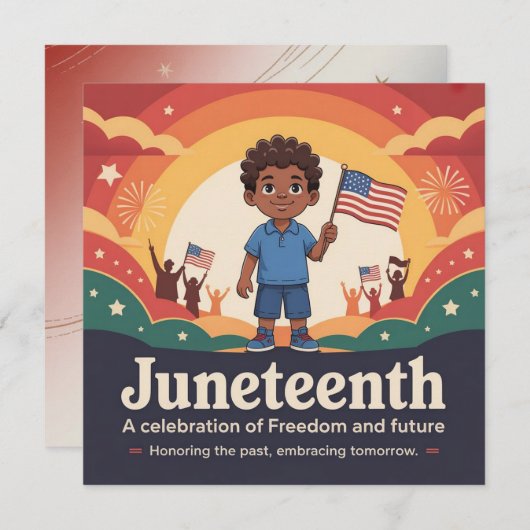 Juneteenth Freedom Boy Kaart (Voorkant / Achterkant)