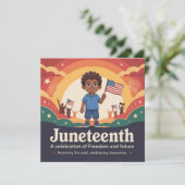 Juneteenth Freedom Boy Kaart (Staand voorkant)