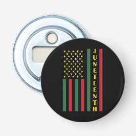Juneteenth Freedom Celebration USA American Flag Button Flesopener