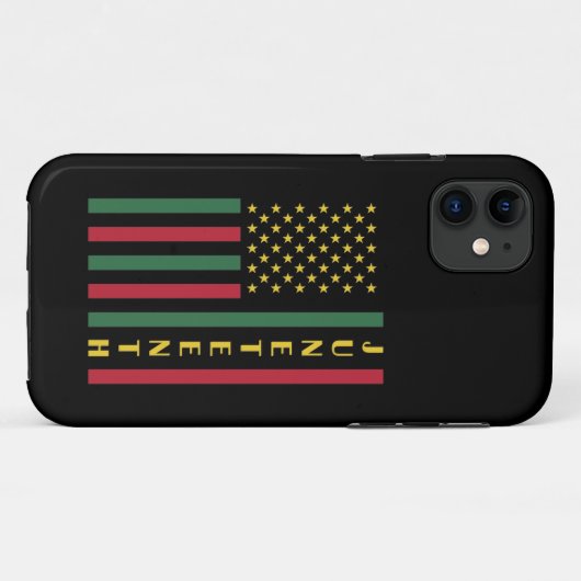 Juneteenth Freedom Celebration USA American Flag Case-Mate iPhone Case (Achterkant (horizontaal))