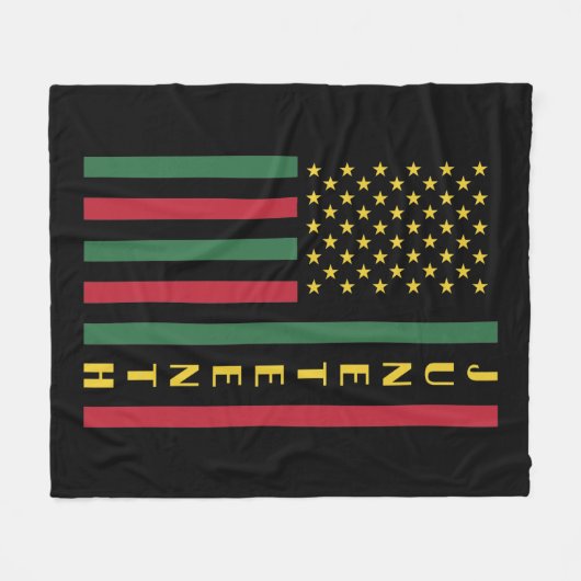 Juneteenth Freedom Celebration USA American Flag Fleece Deken (Voorkant (Horizontaal))