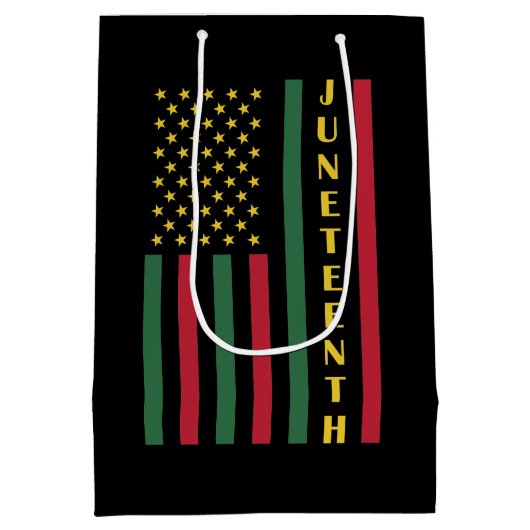 Juneteenth Freedom Celebration USA American Flag Medium Cadeauzakje (Achterkant)