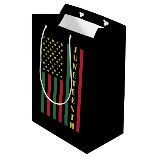 Juneteenth Freedom Celebration USA American Flag Medium Cadeauzakje (Achterkant Gekanteld)