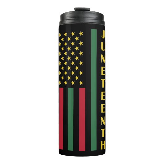 Juneteenth Freedom Celebration USA American Flag Thermosbeker (Voorkant)