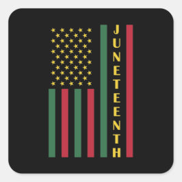 Juneteenth Freedom Celebration USA American Flag Vierkante Sticker