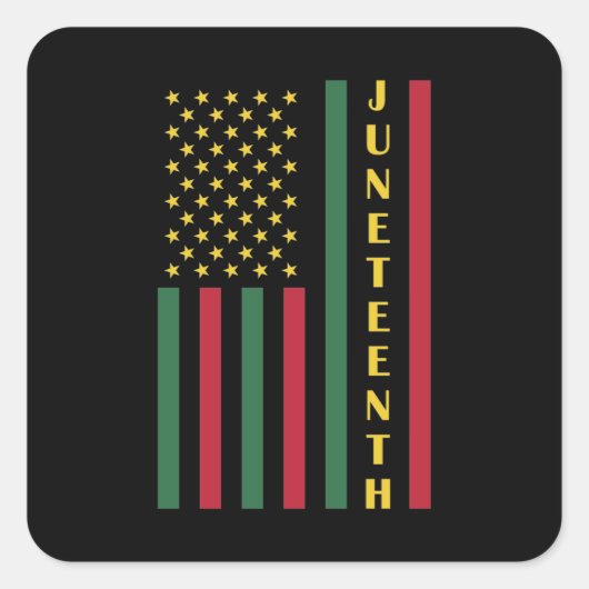 Juneteenth Freedom Celebration USA American Flag Vierkante Sticker (Voorkant)