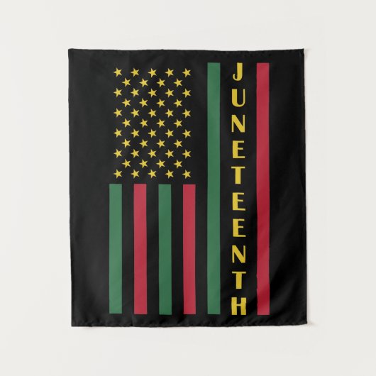 Juneteenth Freedom Celebration USA American Flag Wandkleed (Voorkant)