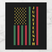 Juneteenth Freedom Celebration USA American Flag Wijn Etiket (Enkel label)