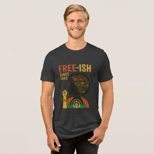 Juneteenth Freedom Day Afrocentrische kunst Tri-Blend Shirt (Voorkant volledig)