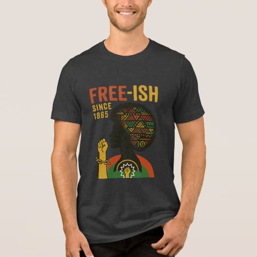 Juneteenth Freedom Day Afrocentrische kunst Tri-Blend Shirt (Voorkant)