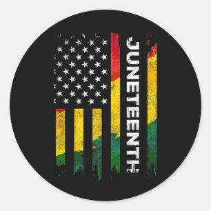 Juneteenth Freedom Day Amerikaanse vlag Black Prid Ronde Sticker
